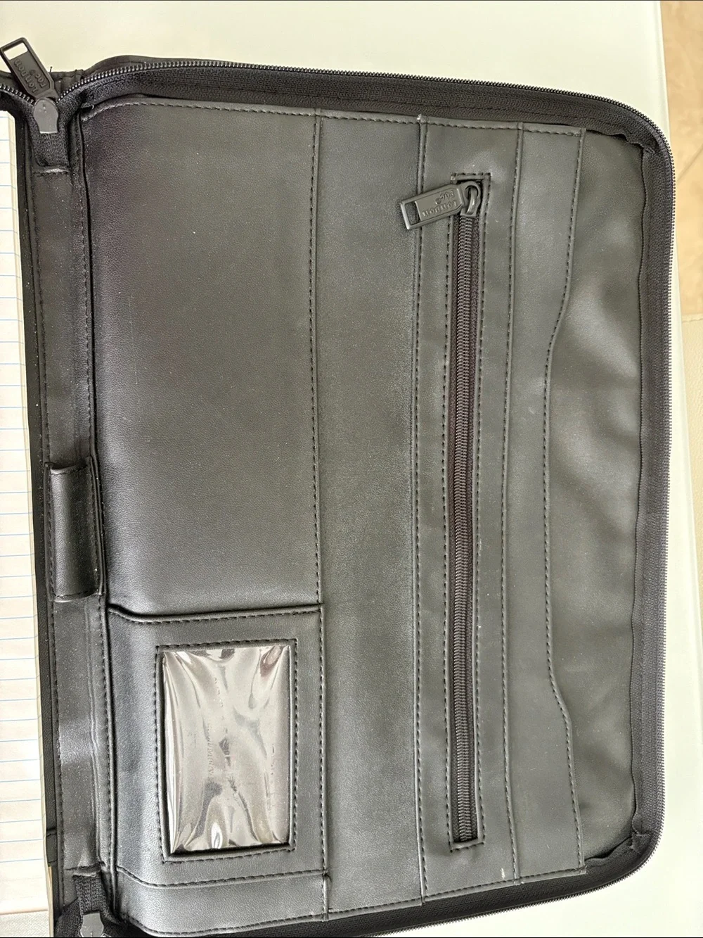 London Fog Vintage Leather Portfolio Folio - Black